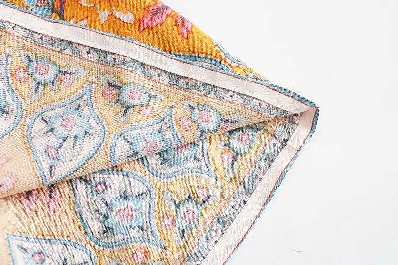 Sunset Bloom Boho Floral Print Midi Dress