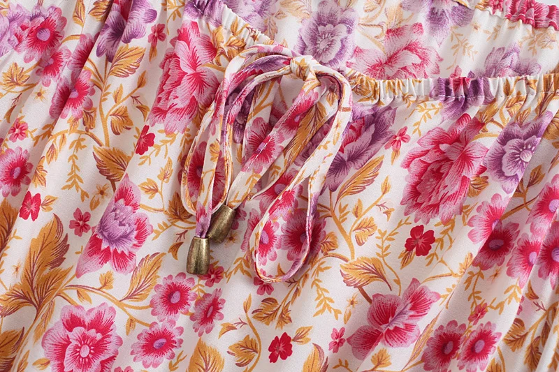 Floral Romance Boho Floral Print Maxi Dress