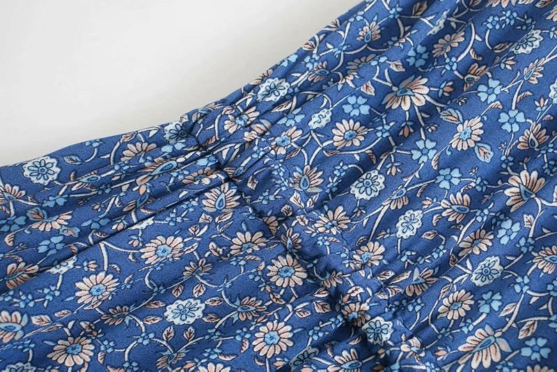 Meadowland Boho Floral Print Midi Dress