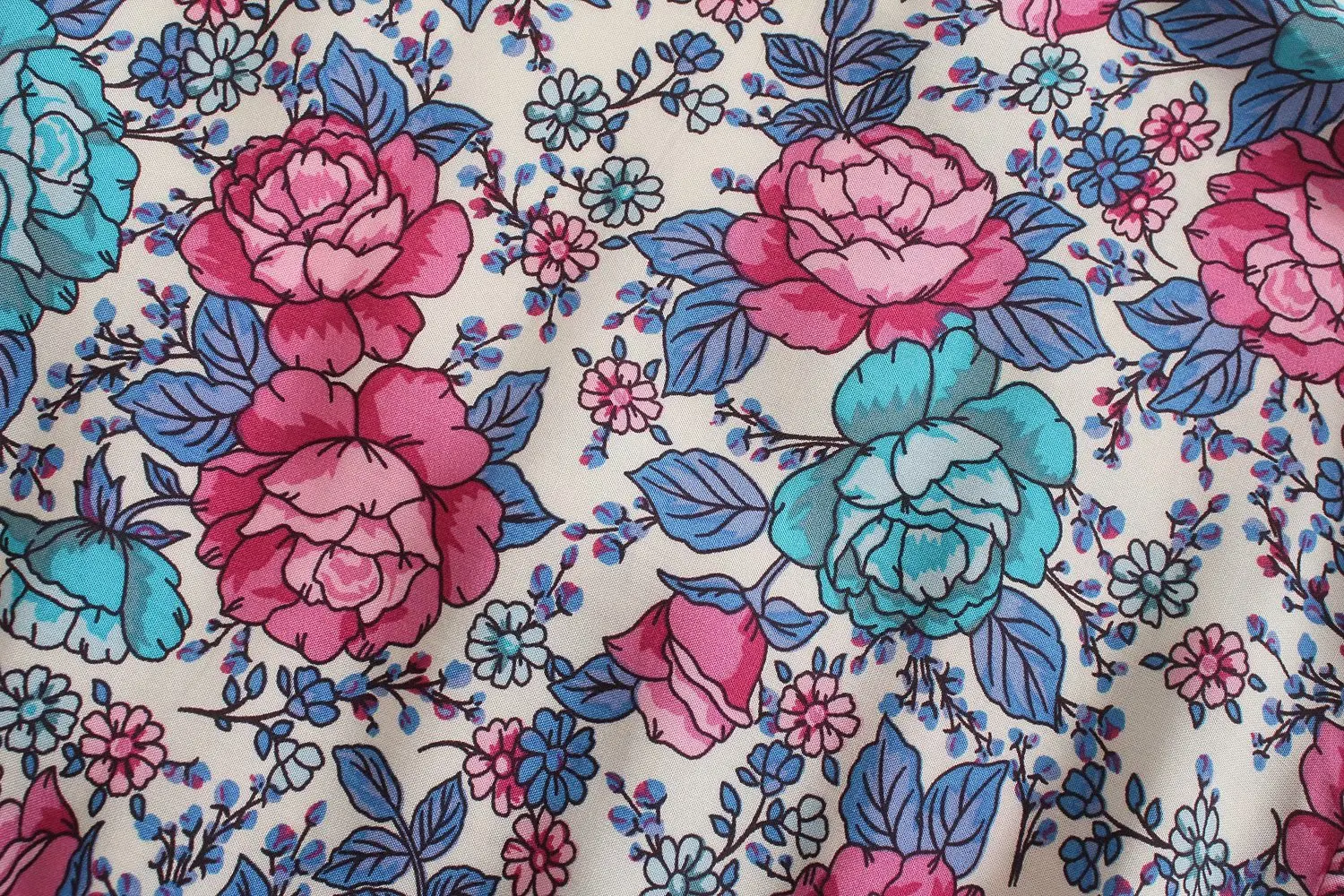 Rose Bloom Boho Floral Print Midi Dress