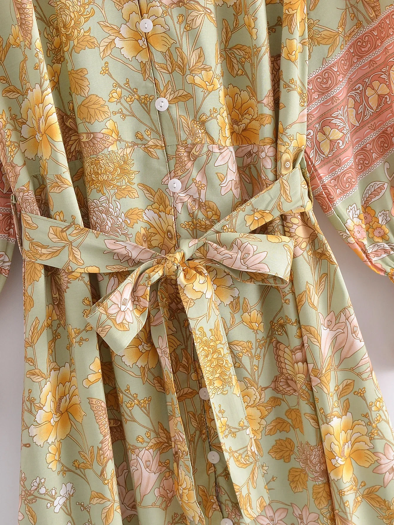 Butterfly Garden Boho Floral Print Maxi Dress