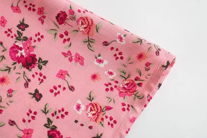 Pink Floral Fantasy Boho Floral Print Mini Dress