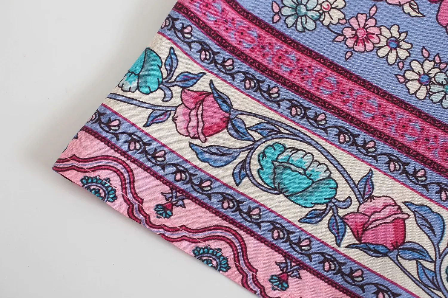 Rose Bloom Boho Floral Print Midi Dress