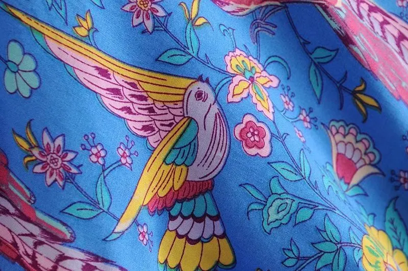 Sapphire Songbird Boho Floral Print Midi Dress