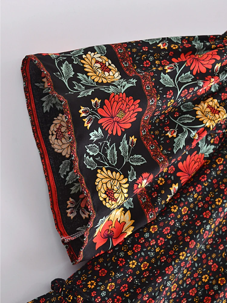 Wild Blooms Boho Floral Print Mini Dress