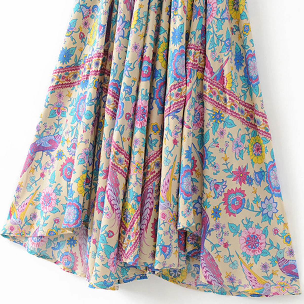 Songbird Boho Floral Print Midi Dress