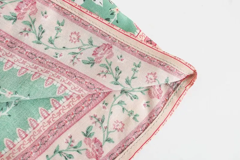 Mint Rosebud Boho Floral Print Maxi Dress