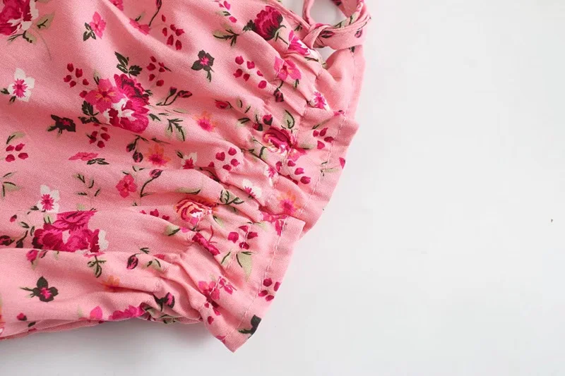 Pink Floral Fantasy Boho Floral Print Mini Dress