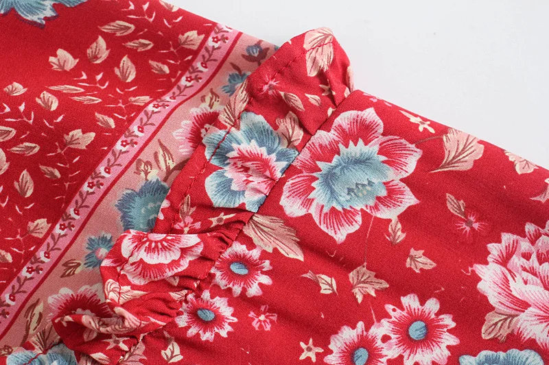 Floral Romance Boho Floral Print Maxi Dress