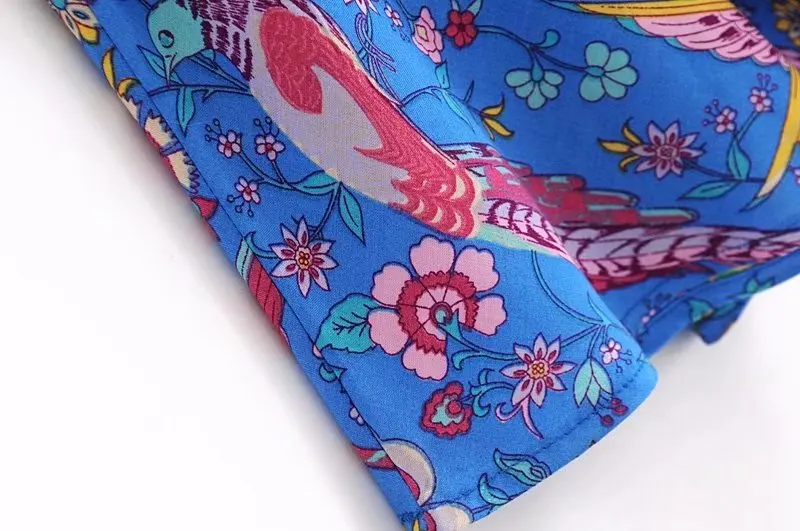 Sapphire Songbird Boho Floral Print Midi Dress