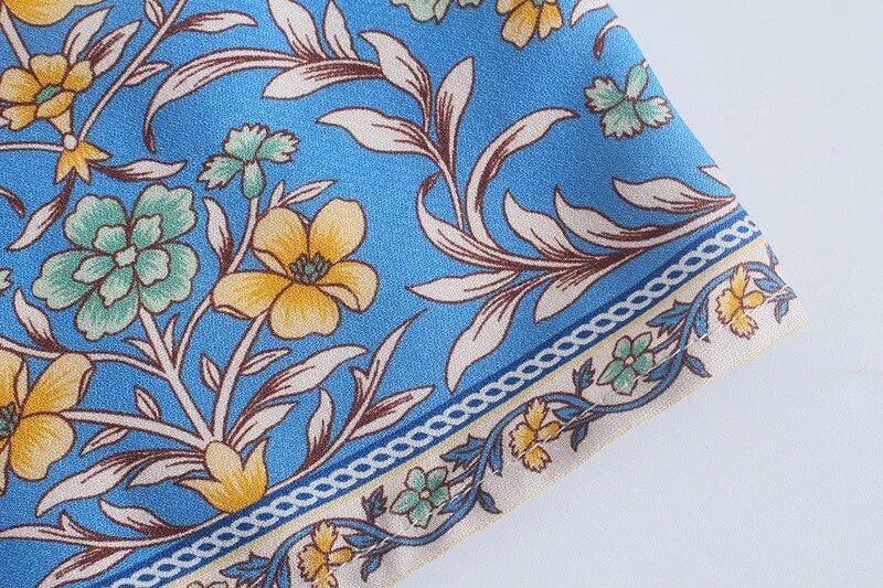 Blue Belle Boho Floral Print Maxi Dress