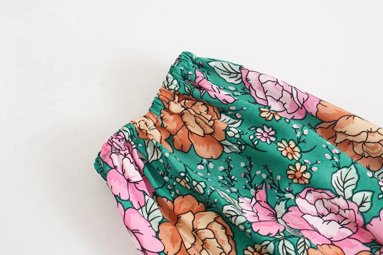 Teal Rose Dream Boho Floral Print Mini Dress