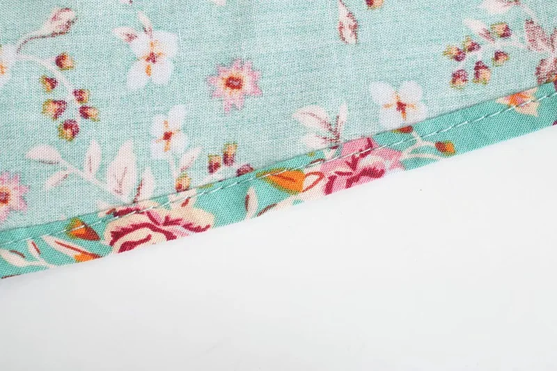 Green Floral Fantasy Boho Floral Print Mini Dress