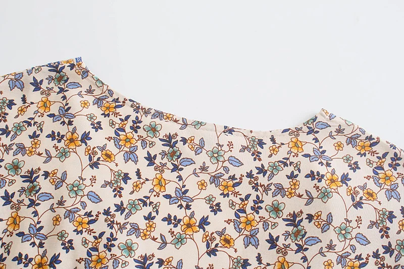 Blooming Meadow Boho Floral Print Midi Dress