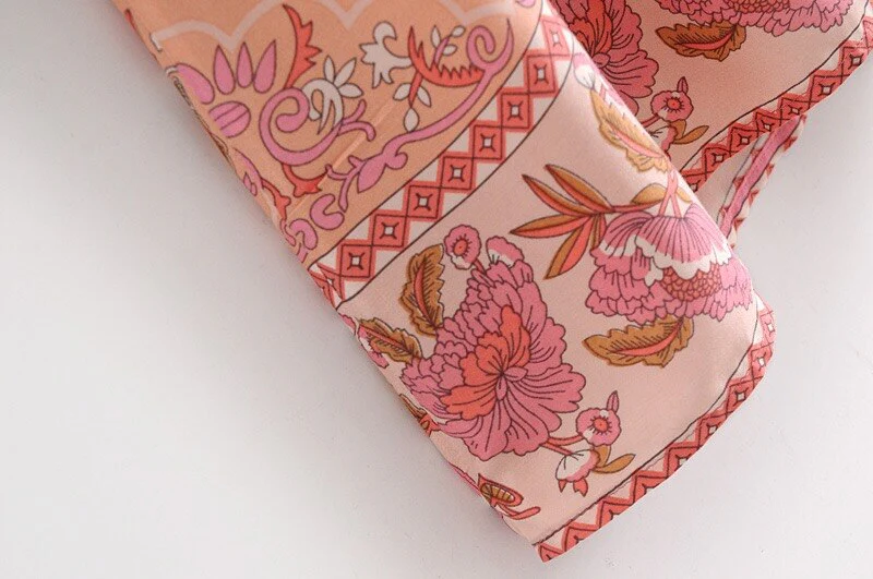 Posy Lane Boho Floral Print Long Sleeve Maxi Dress