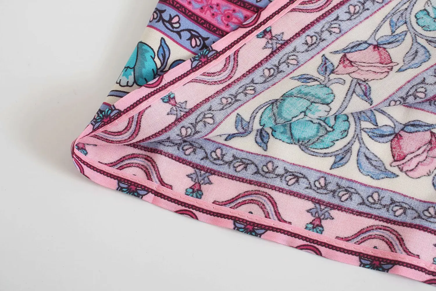 Rose Bloom Boho Floral Print Midi Dress