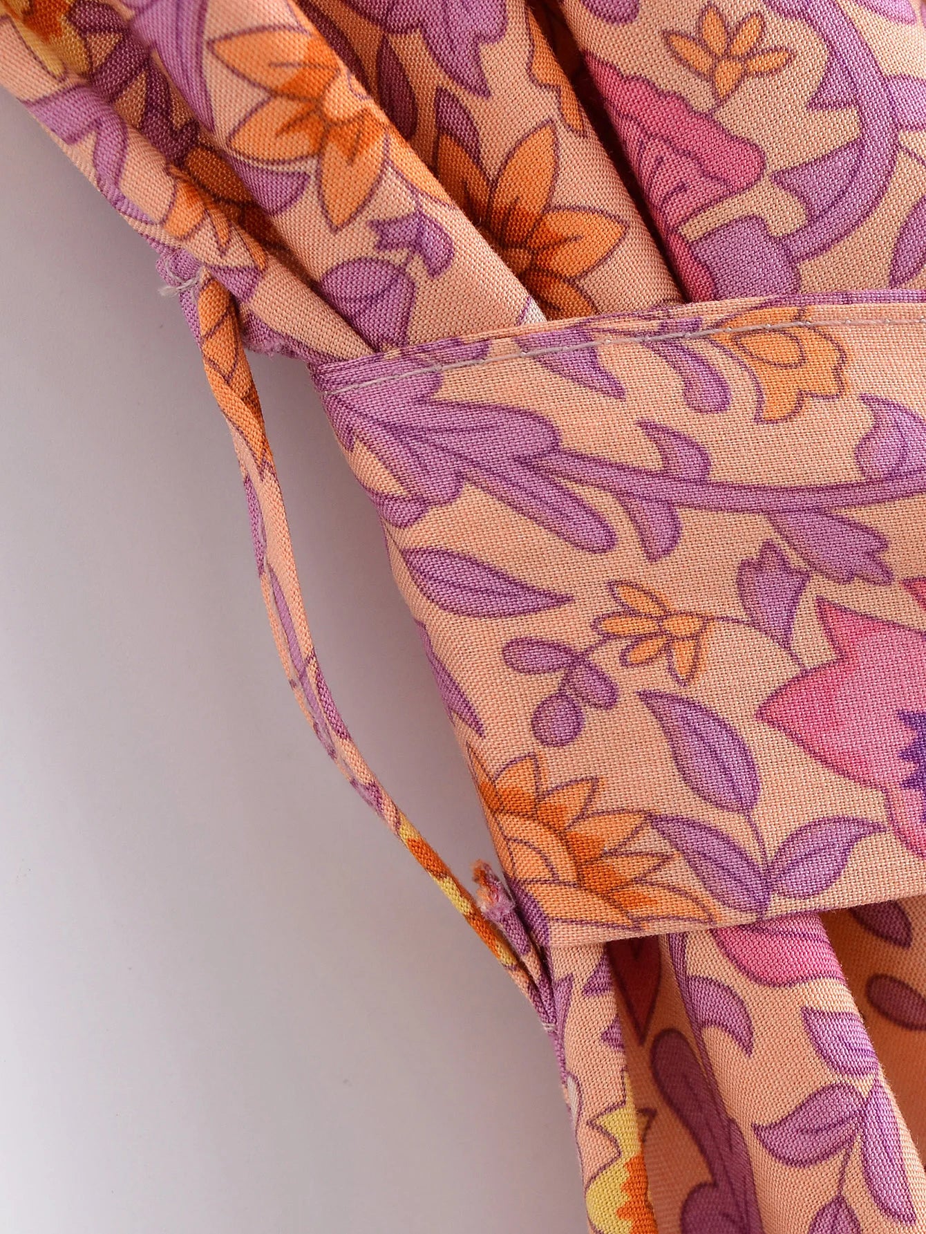 Sweet Orange Boho Floral Print Maxi Dress