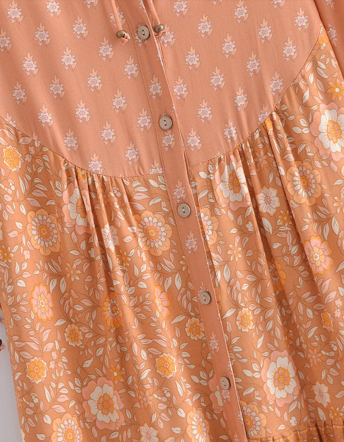 Sienna Sands Boho Floral Print Midi Dress