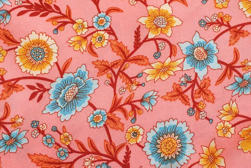 Serena Bloom Boho Floral Print Midi Dress