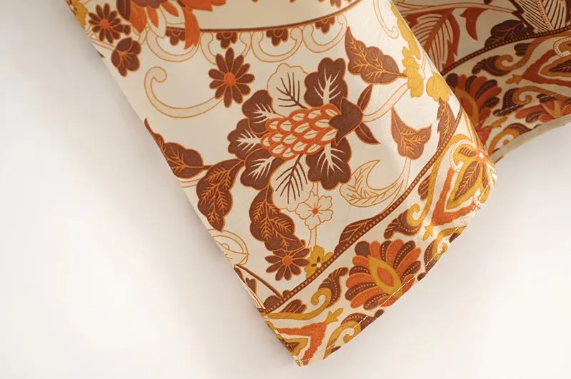 Golden Bloom Boho Floral Print Midi Dress